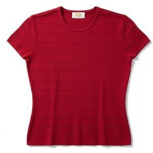 Talbots Petites Red Ribbed Knit Tee – Petite P